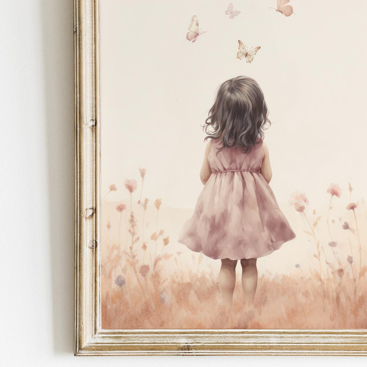 Butterfly Wall Art – Floral Kids Room Print • Set of 3