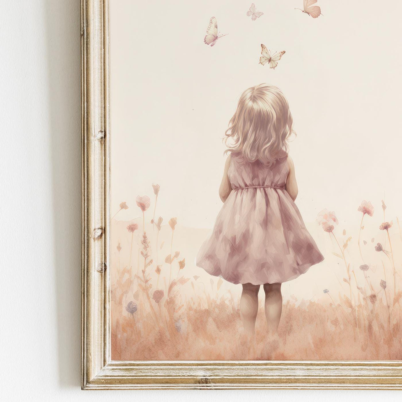 Butterfly Wall Art – Floral Girls Room Print • Set of 3