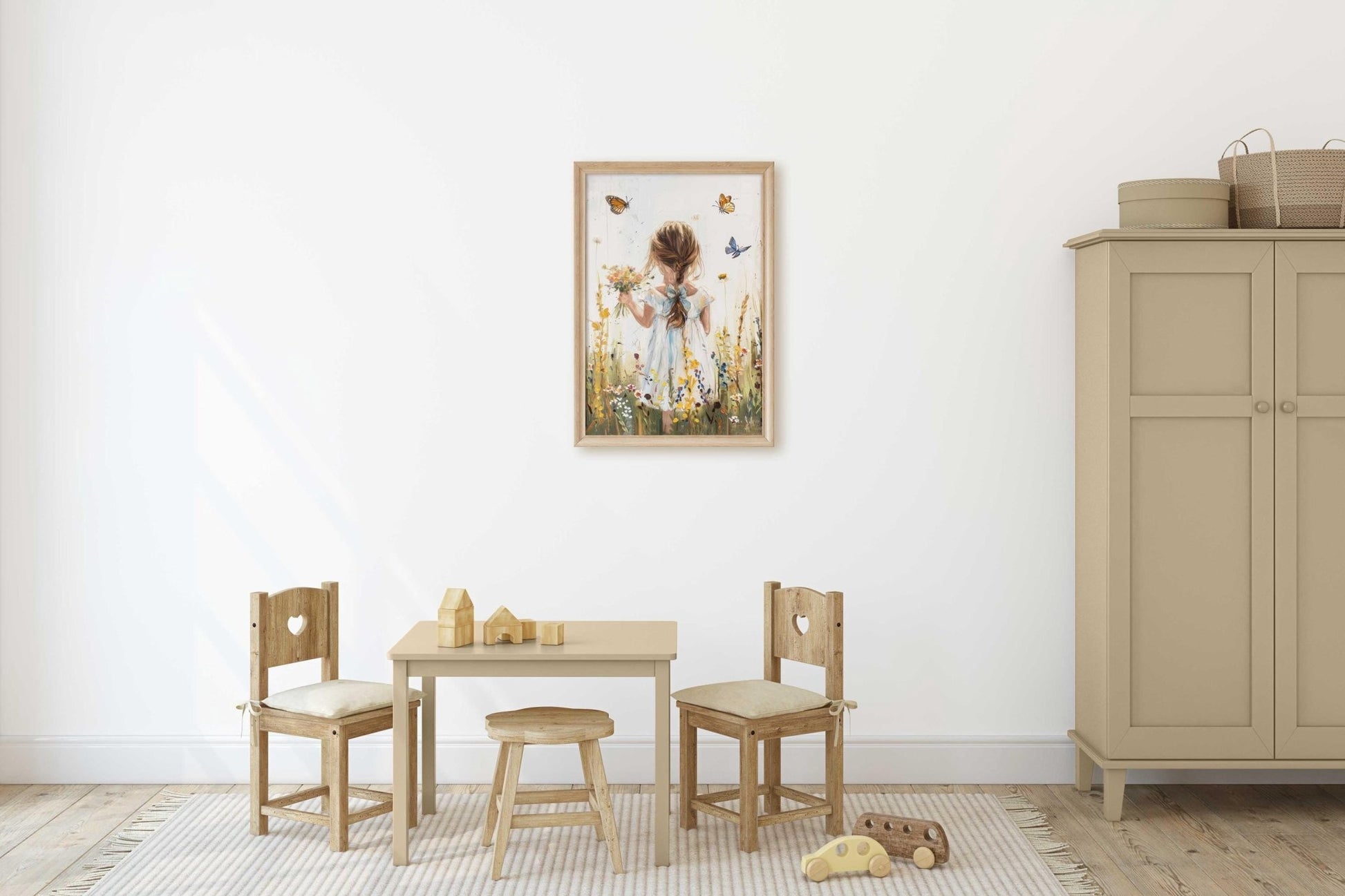 Butterfly Nursery Prints, Floral Girls Room Decor, Butterfly Wall Art - WildfieldPrints