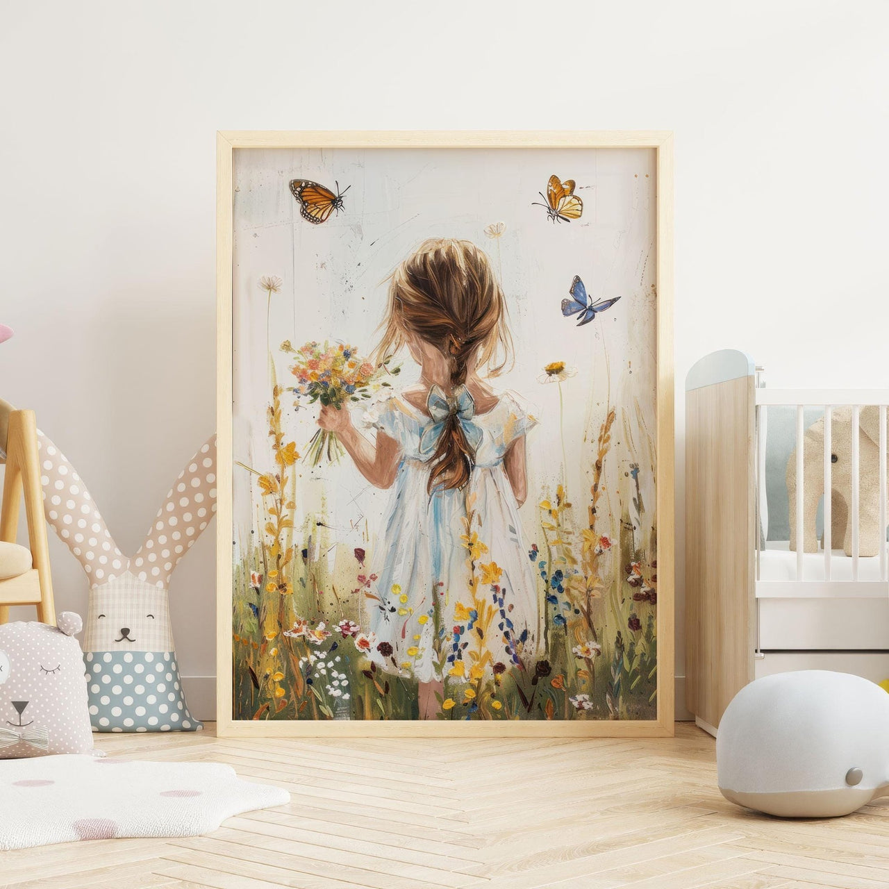 Butterfly Wall Art – Floral Girls Room Print