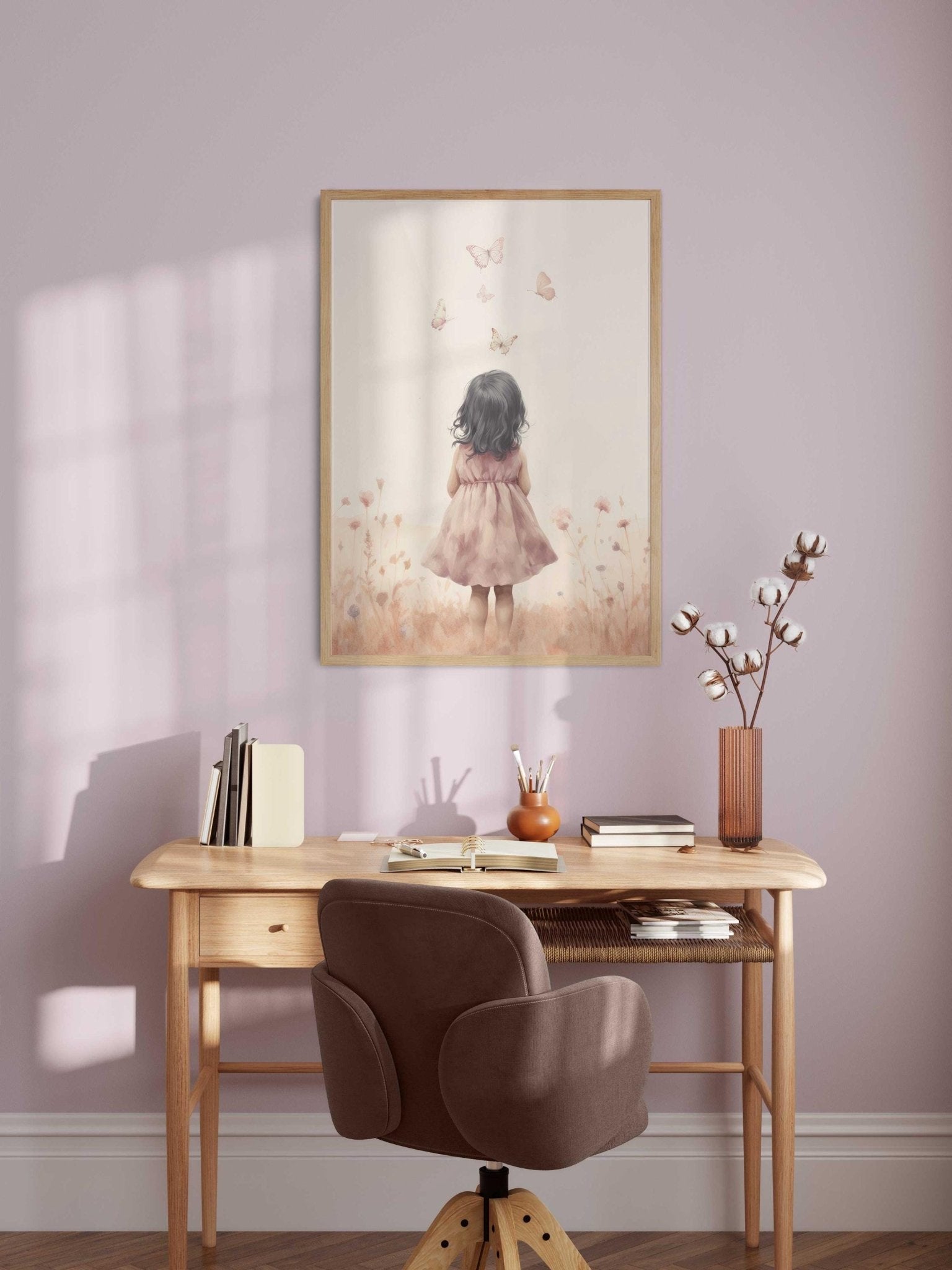 Butterfly Nursery Prints, Wildflower Girl Room Decor - WildfieldPrints