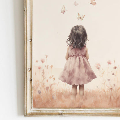 Butterfly Nursery Wall Art, Wildflower Girl Room Decor, Butterfly Print, Girly Wall Art, Butterfly Print, Kids Room, PRINTABLE Girl Wall Art - My Store