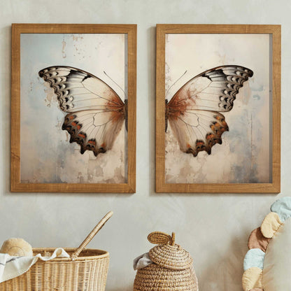 Butterfly Wall Art, Vintage Rustic Decor, Insect Print Collection - WildfieldPrints