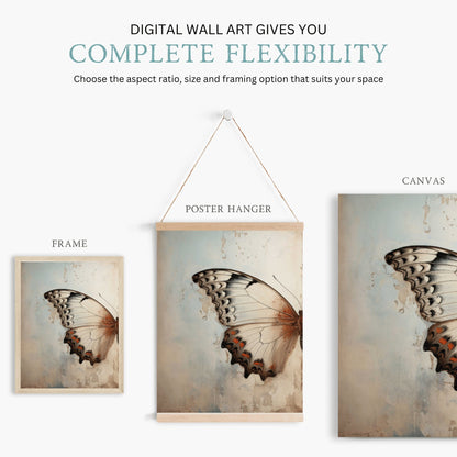 Butterfly Wall Art, Vintage Rustic Decor, Insect Print Collection - WildfieldPrints