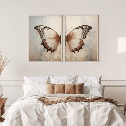 Butterfly Wall Art, Vintage Rustic Decor, Insect Print Collection - WildfieldPrints