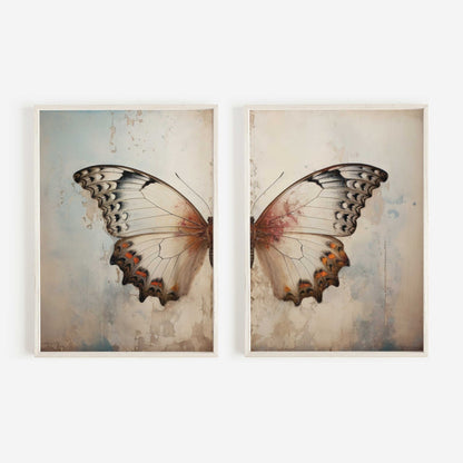 Butterfly Wall Art, Vintage Rustic Decor, Insect Print Collection - WildfieldPrints