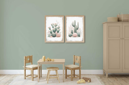 Cactus Nursery Decor, Boho Wall Art, Cute Kids Room Prints - WildfieldPrints