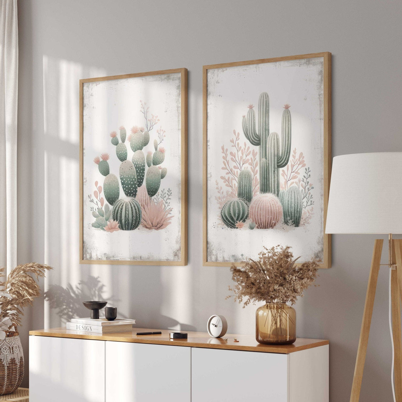Cactus Wall Art – Desert Kids Room Print • Set of 2
