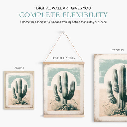 Cactus Wall Art, Vintage Boho Nursery Decor, Desert Print Collection - WildfieldPrints