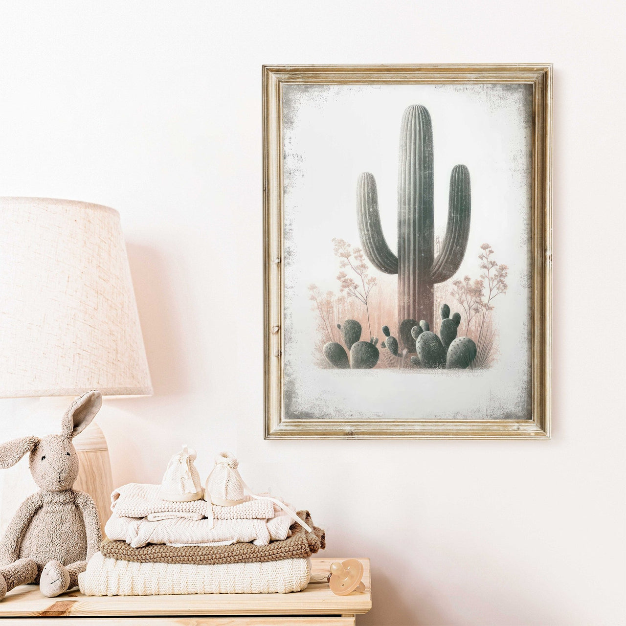 Saguaro Wall Art – Desert Nursery Print