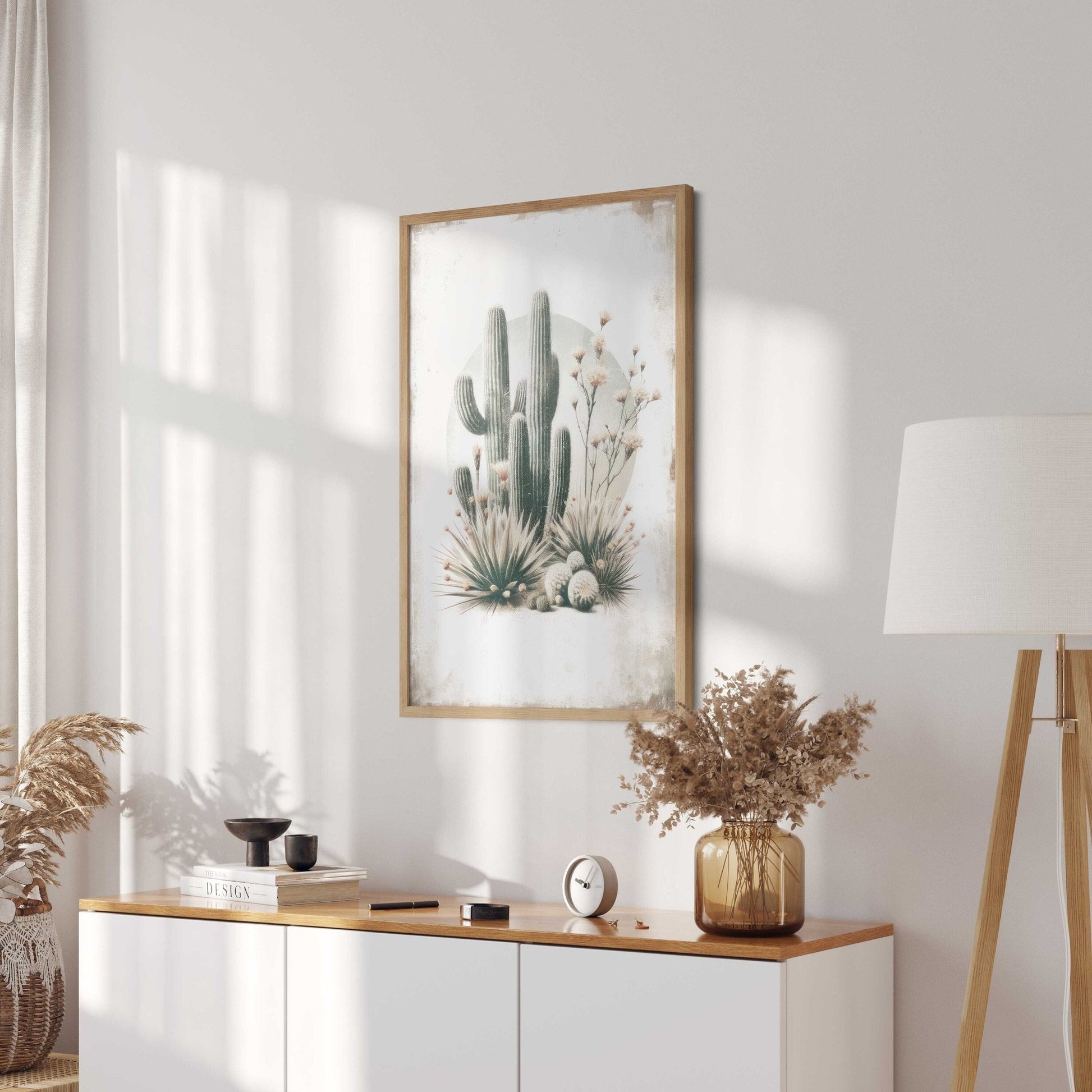 Cactus Wall Art, Vintage Boho Nursery Decor, Saguaro Print - WildfieldPrints