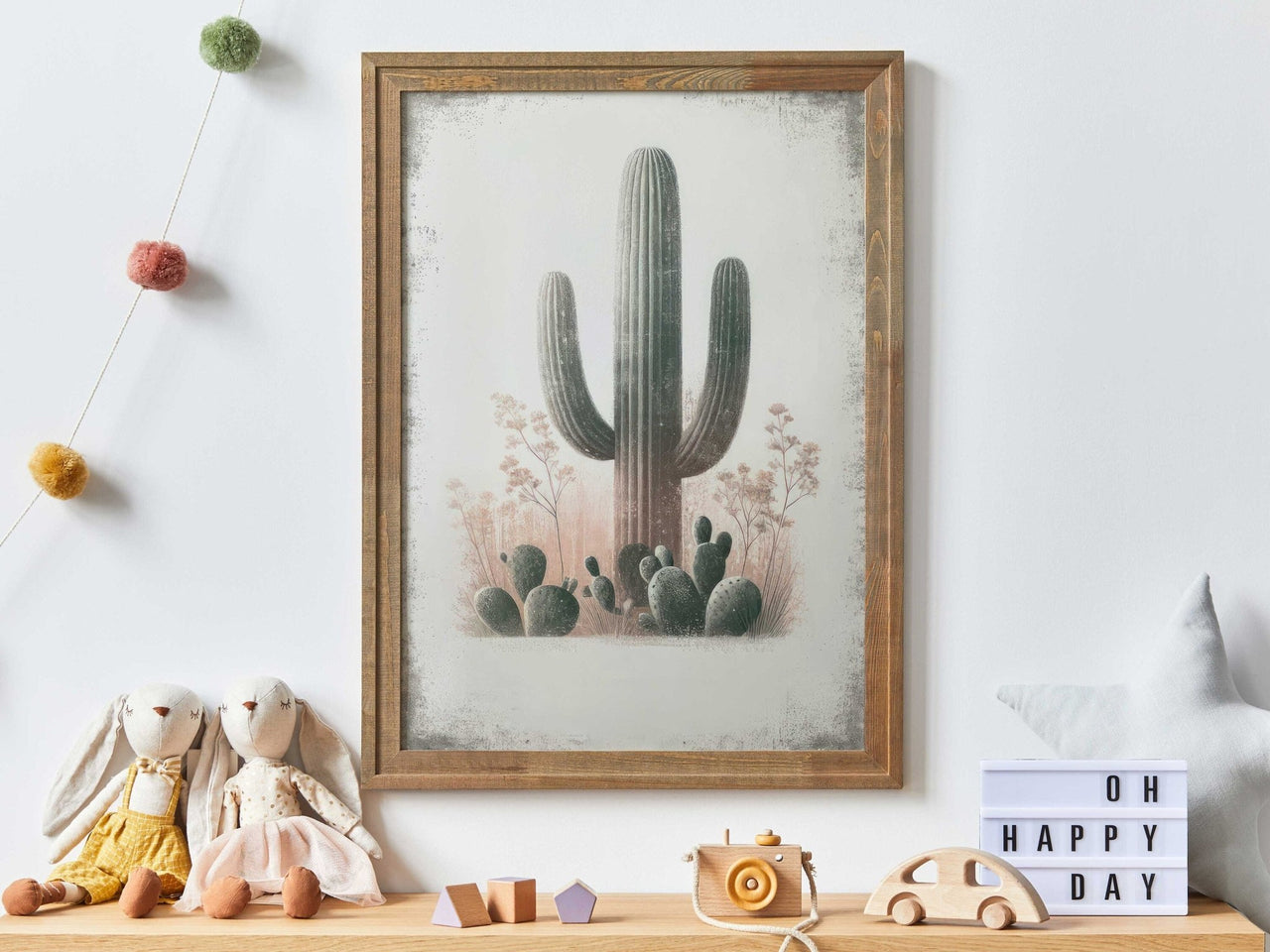 Saguaro Wall Art – Desert Nursery Print
