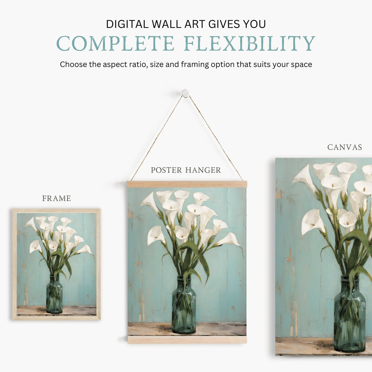 Calla Lily Wall Art – Floral Living Room Print