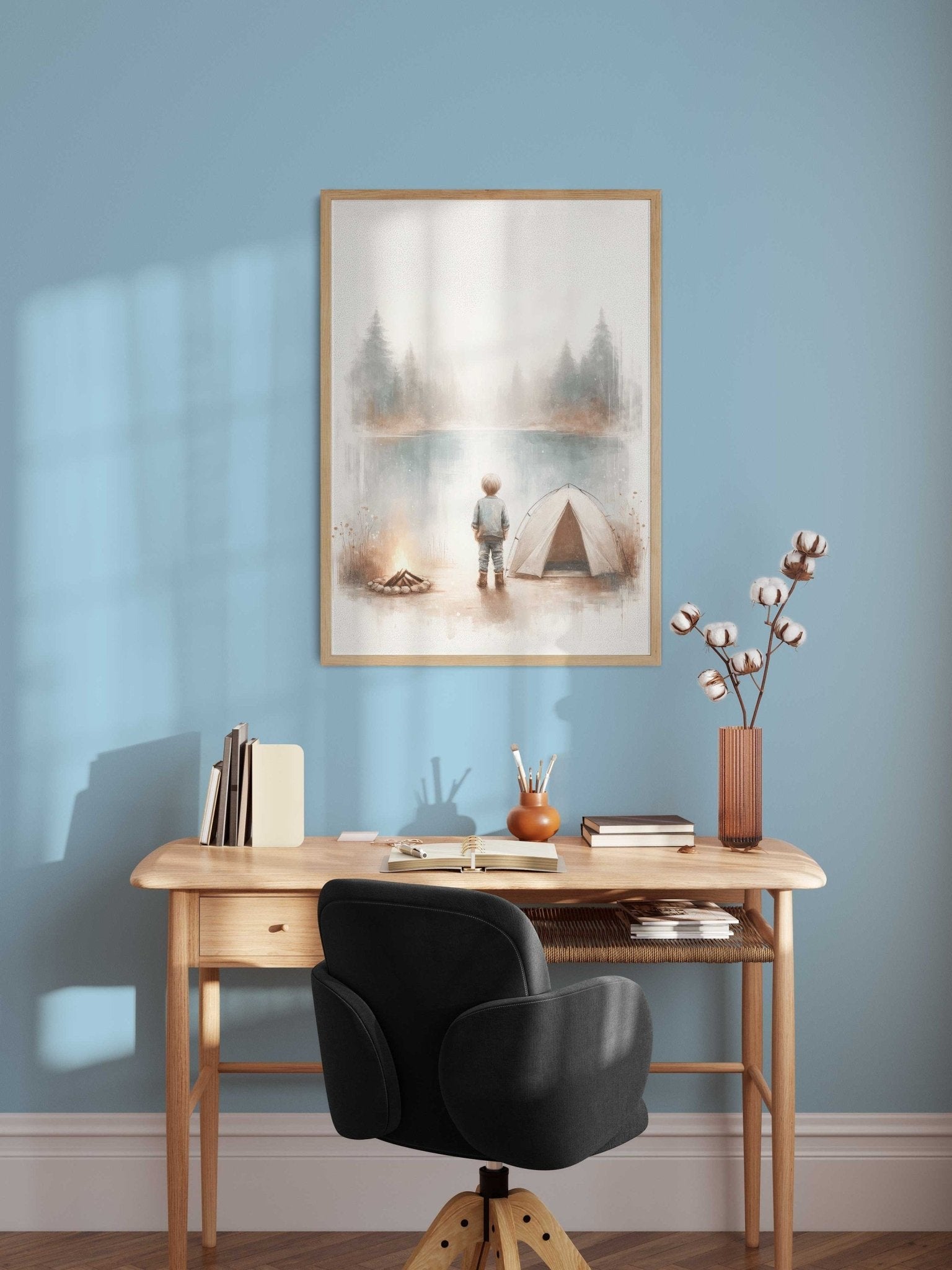 Camping Nursery Decor, Adventure Boys Room Print, Hiking Wall Art - WildfieldPrints