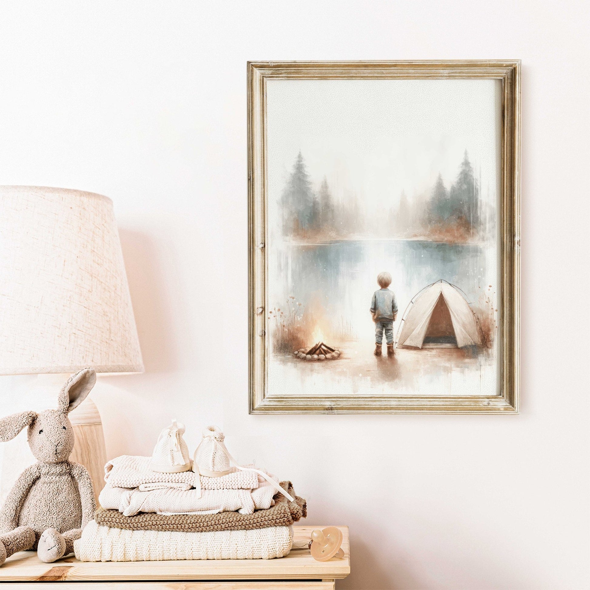 Camping Nursery Decor, Adventure Boys Room Print, Hiking Wall Art - WildfieldPrints