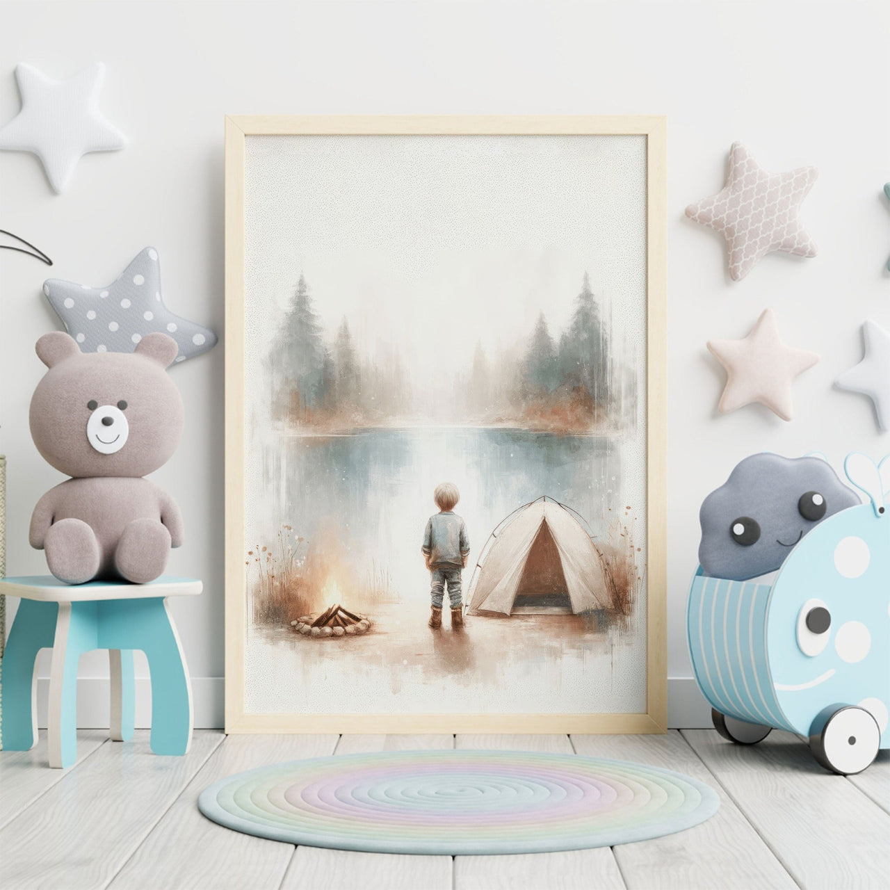 Camping Wall Art – Adventure Boys Room Decor