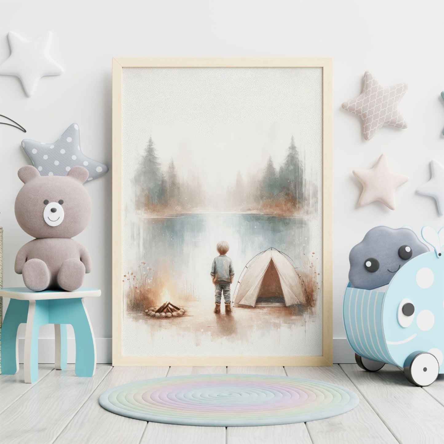 Camping Nursery Decor, Adventure Boys Room Print, Hiking Wall Art - WildfieldPrints