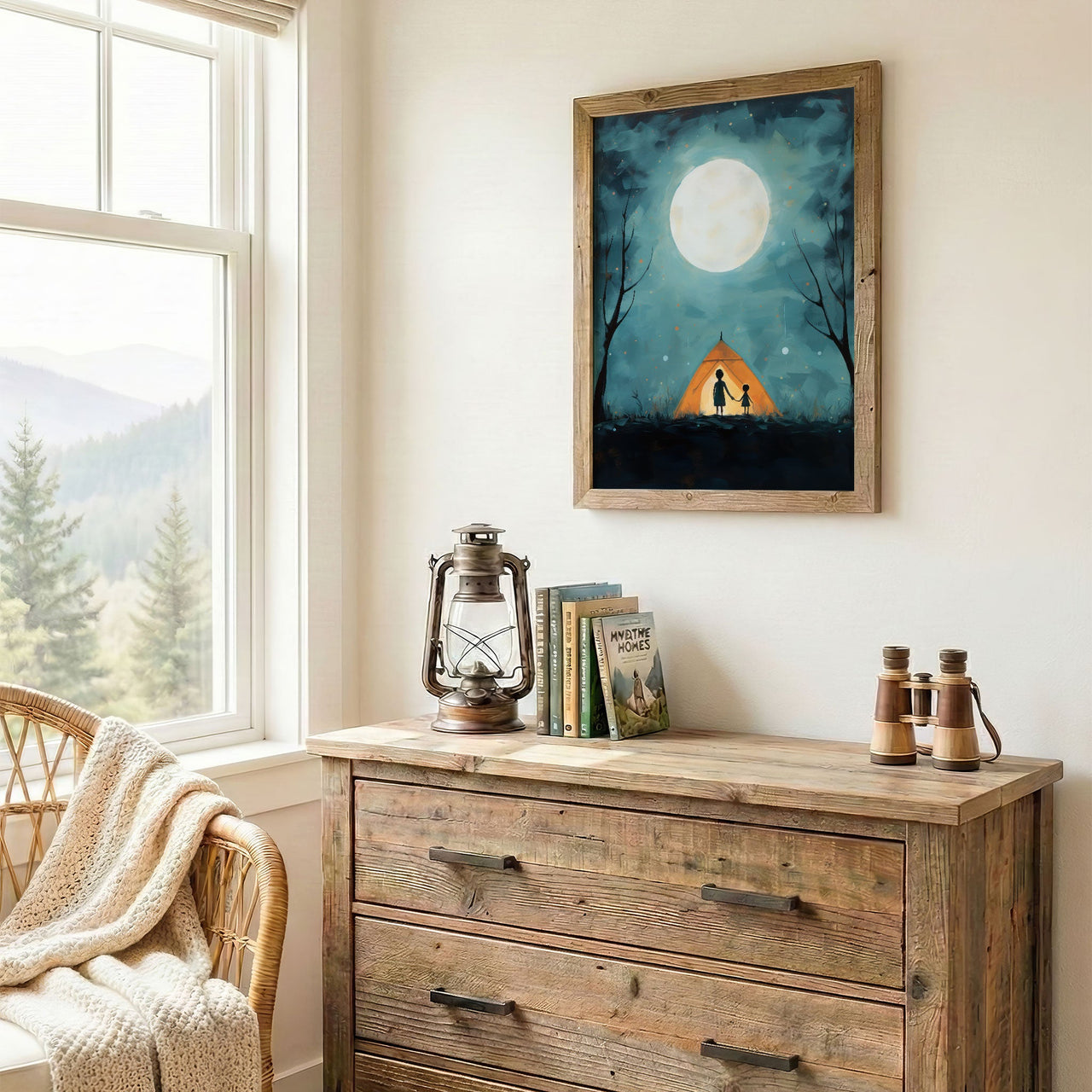 Camping Wall Art – Adventure Kids Room Print