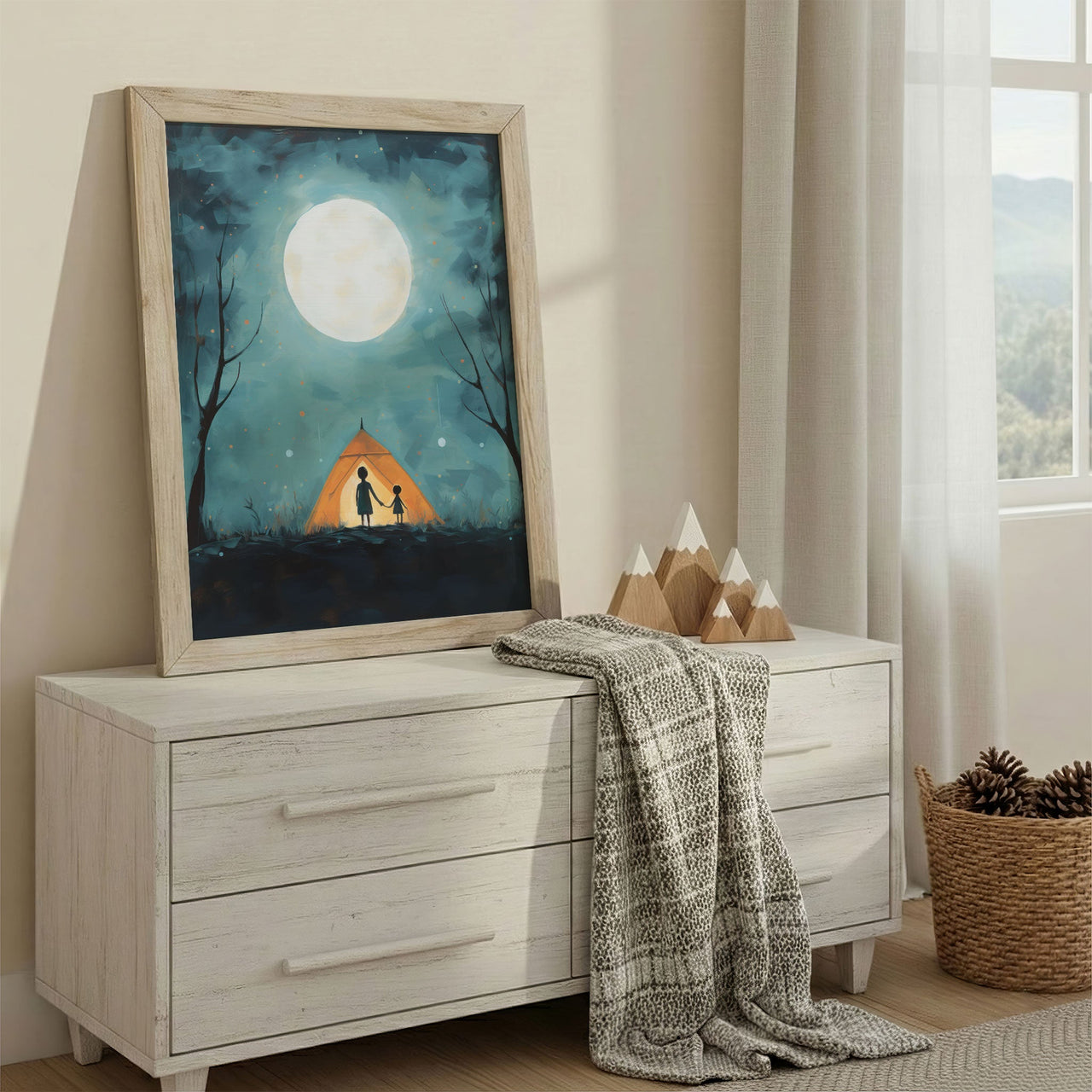 Camping Wall Art – Adventure Kids Room Print