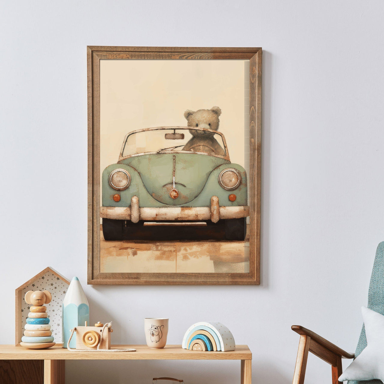 Vintage Car Wall Art – Boys Room Adventure Print