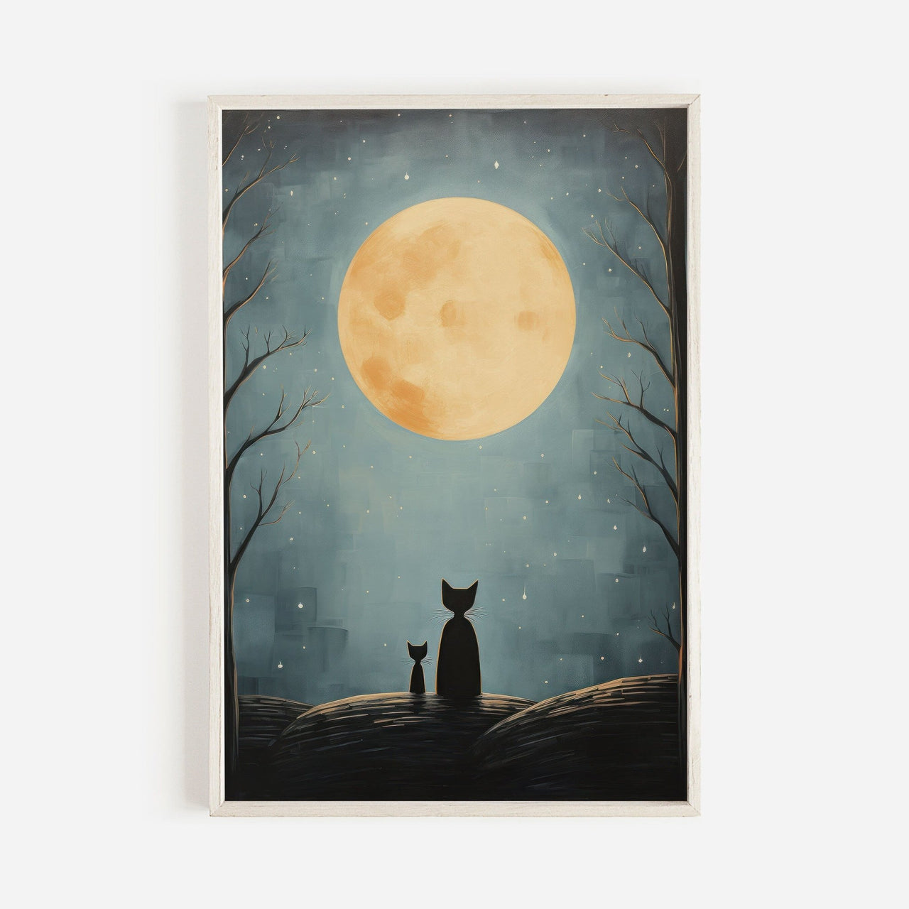 Cat Wall Art – Animal Nursery Print for Kids Room