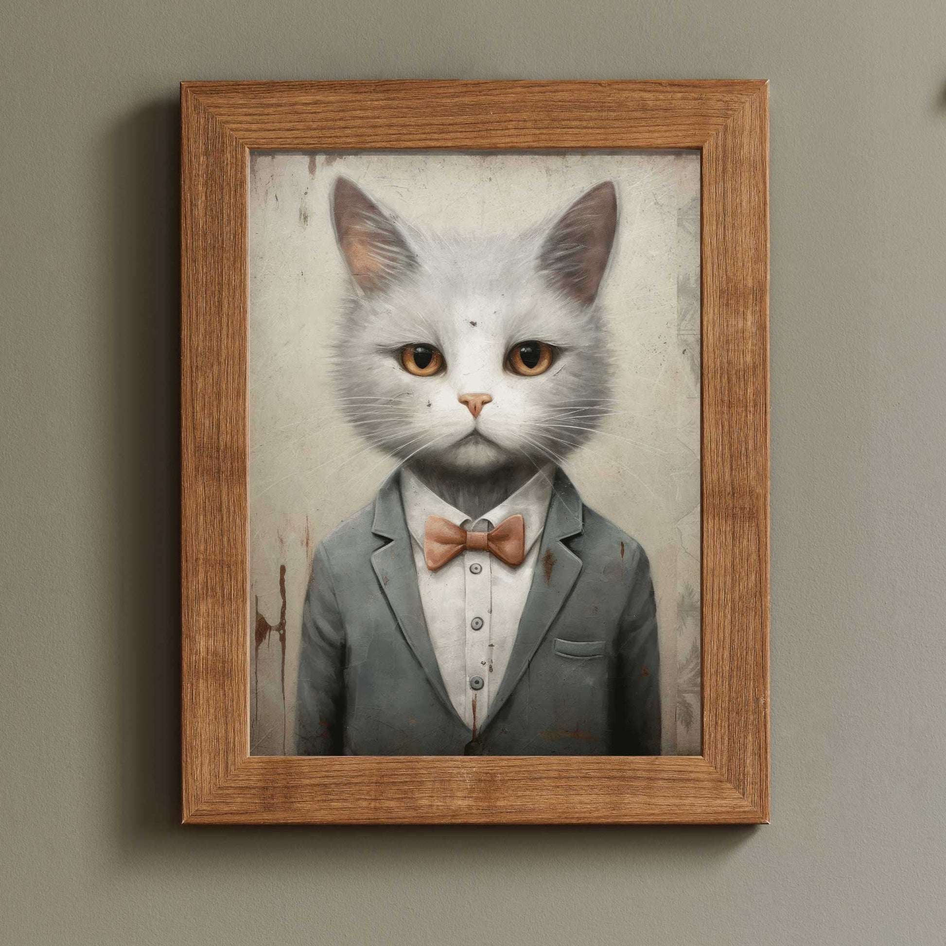 Cat Wall Art, Cute Kitten Print, Vintage Cat Decor - WildfieldPrints