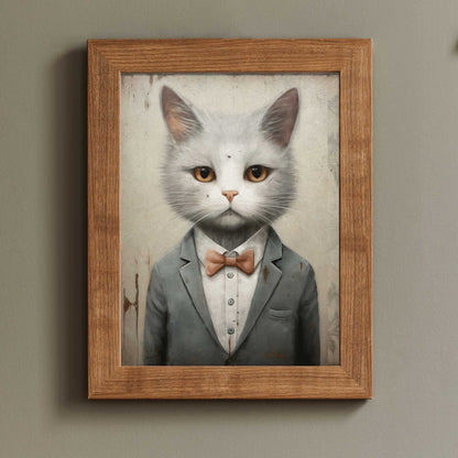 Cat Wall Art, Cute Kitten Print, Vintage Cat Decor - WildfieldPrints