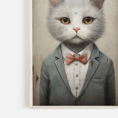Cat Wall Art, Cute Kitten Print, Vintage Cat Decor - WildfieldPrints