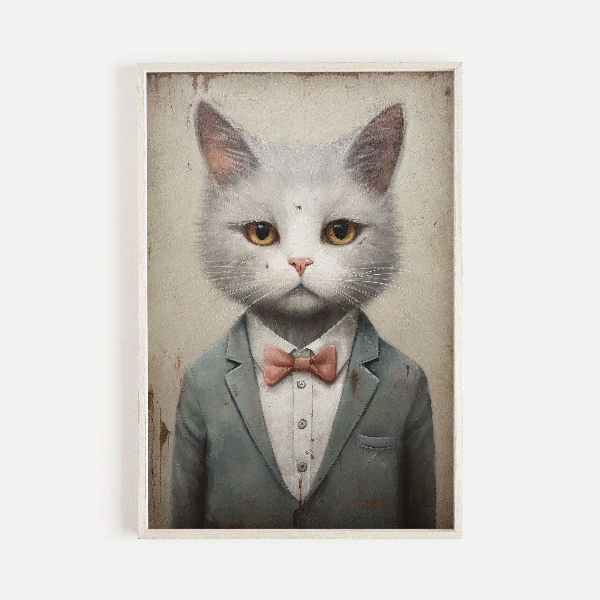 Cat Wall Art, Cute Kitten Print, Vintage Cat Decor - WildfieldPrints