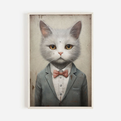 Cat Wall Art, Cute Kitten Print, Vintage Cat Decor - WildfieldPrints