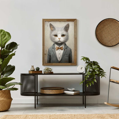 Cat Wall Art, Cute Kitten Print, Vintage Cat Decor - WildfieldPrints