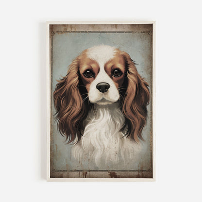 Cavalier King Charles Spaniel Art, Vintage Dog Wall Decor, Gift for Dog Lovers - WildfieldPrints
