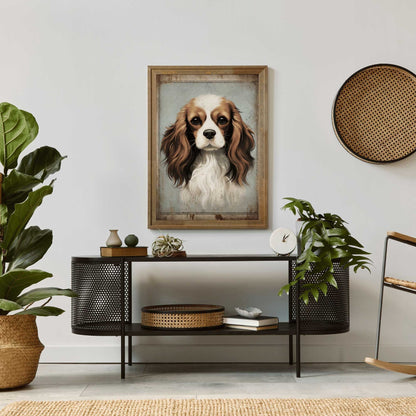 Cavalier King Charles Spaniel Art, Vintage Dog Wall Decor, Gift for Dog Lovers - WildfieldPrints