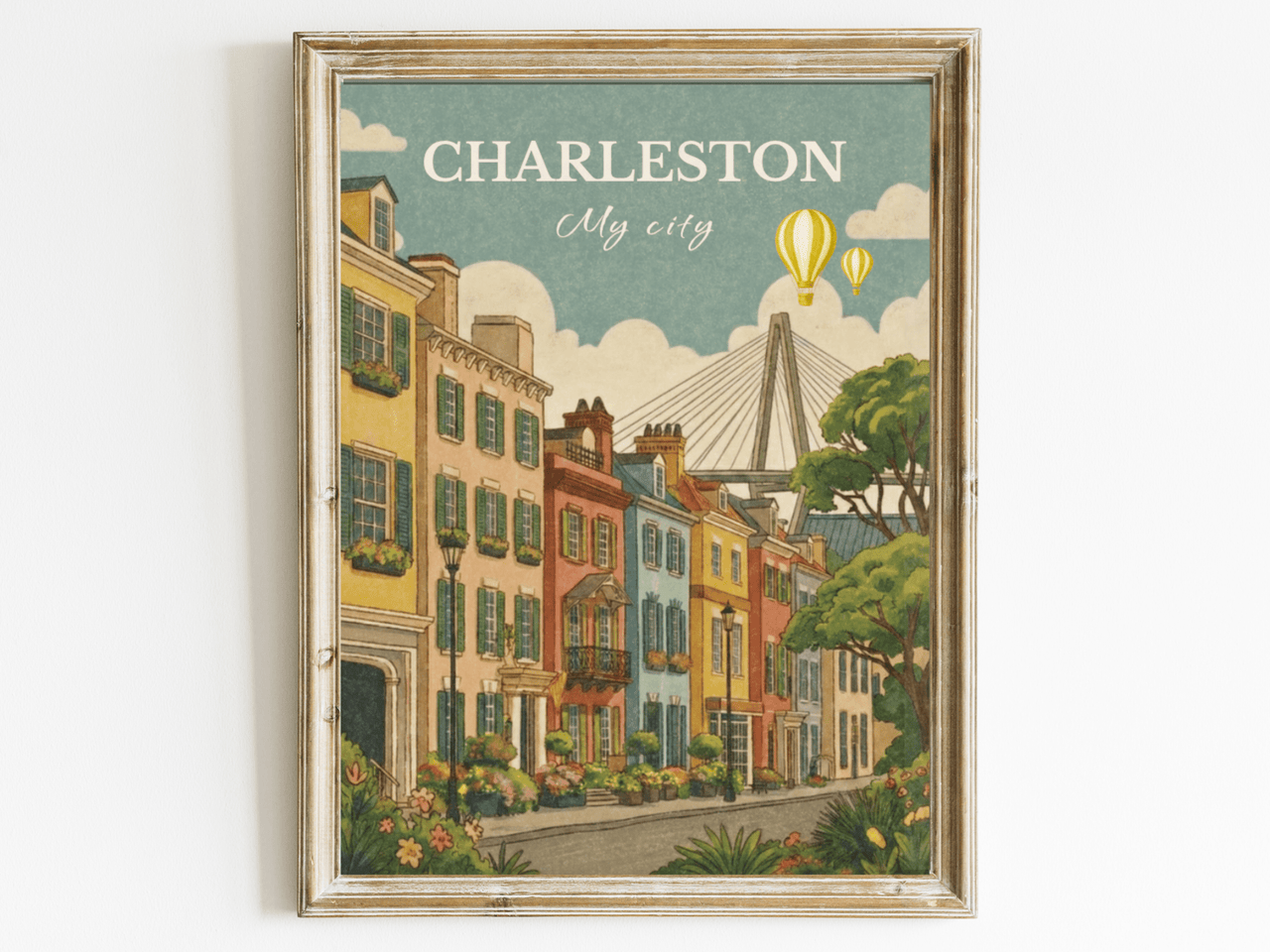 Charleston Prints for Kids - Map, Name and City Illustration • Set of 3