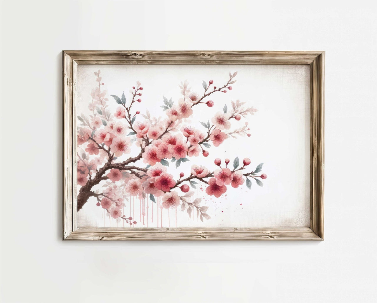 Cherry Blossom Wall Art – Floral Living Room Decor