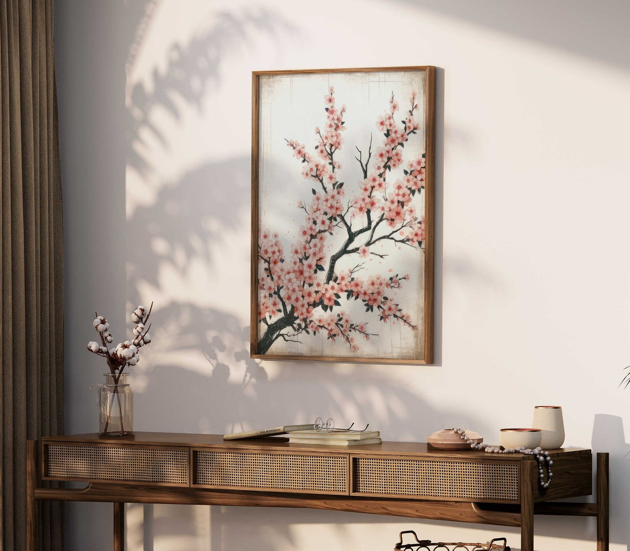 Cherry Blossom Print – Floral Living Room Wall Art