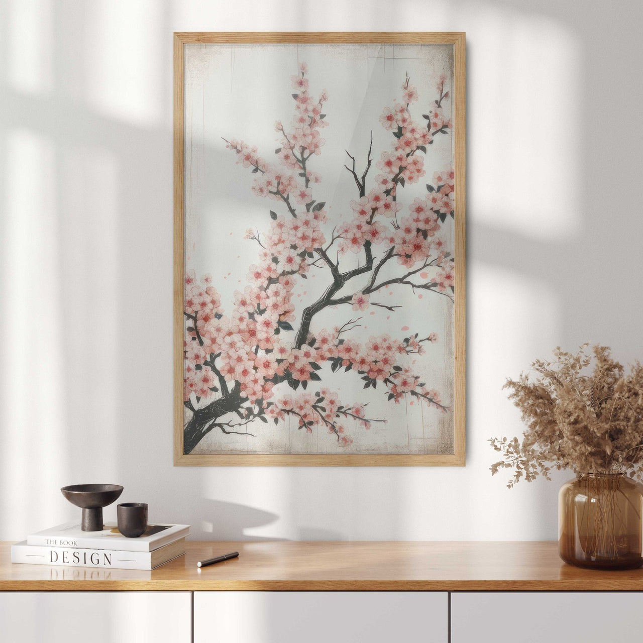 Cherry Blossom Print – Floral Living Room Wall Art