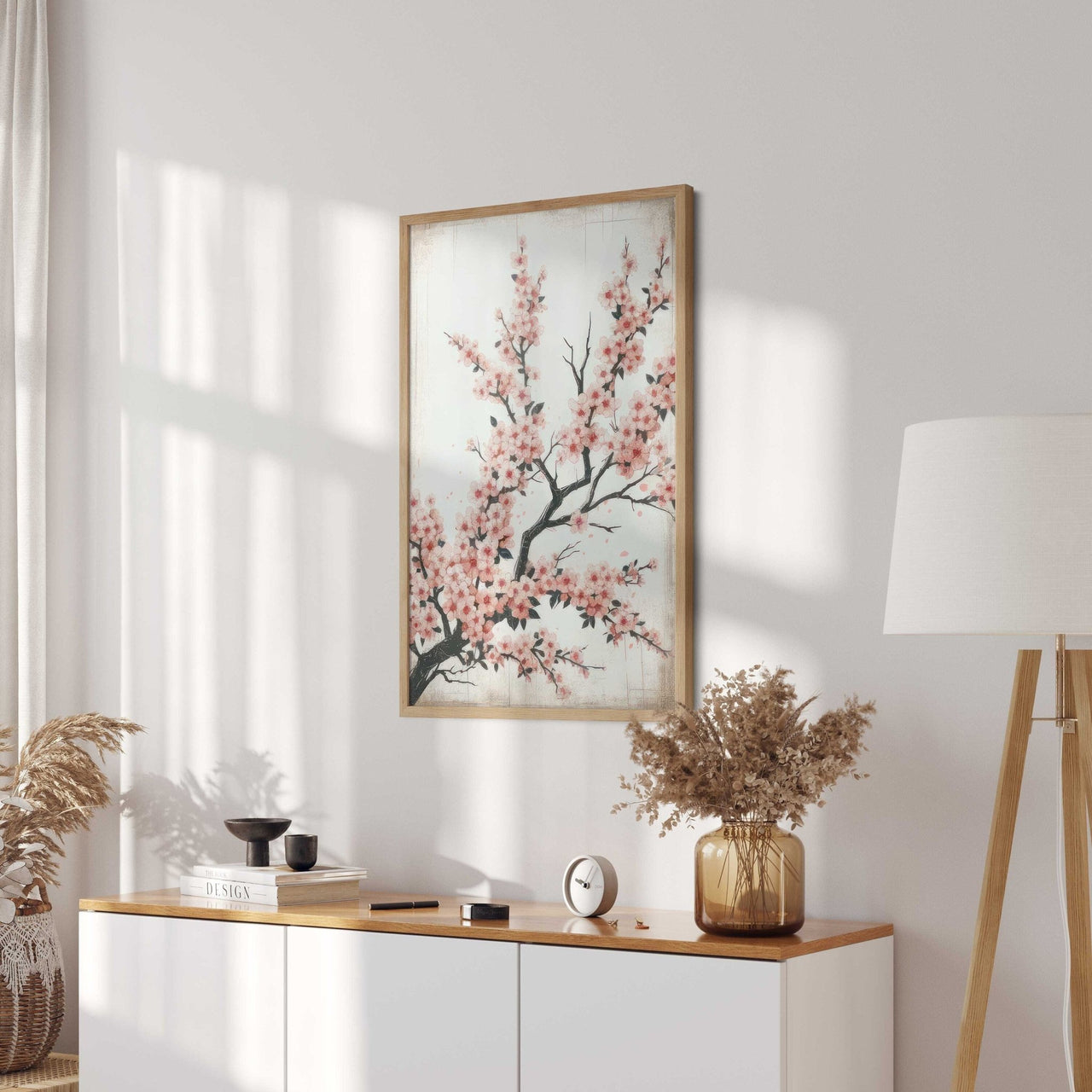 Cherry Blossom Print – Floral Living Room Wall Art