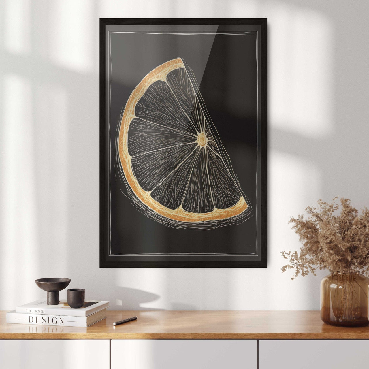 Lemon Slice Wall Art – Citrus Kitchen Print