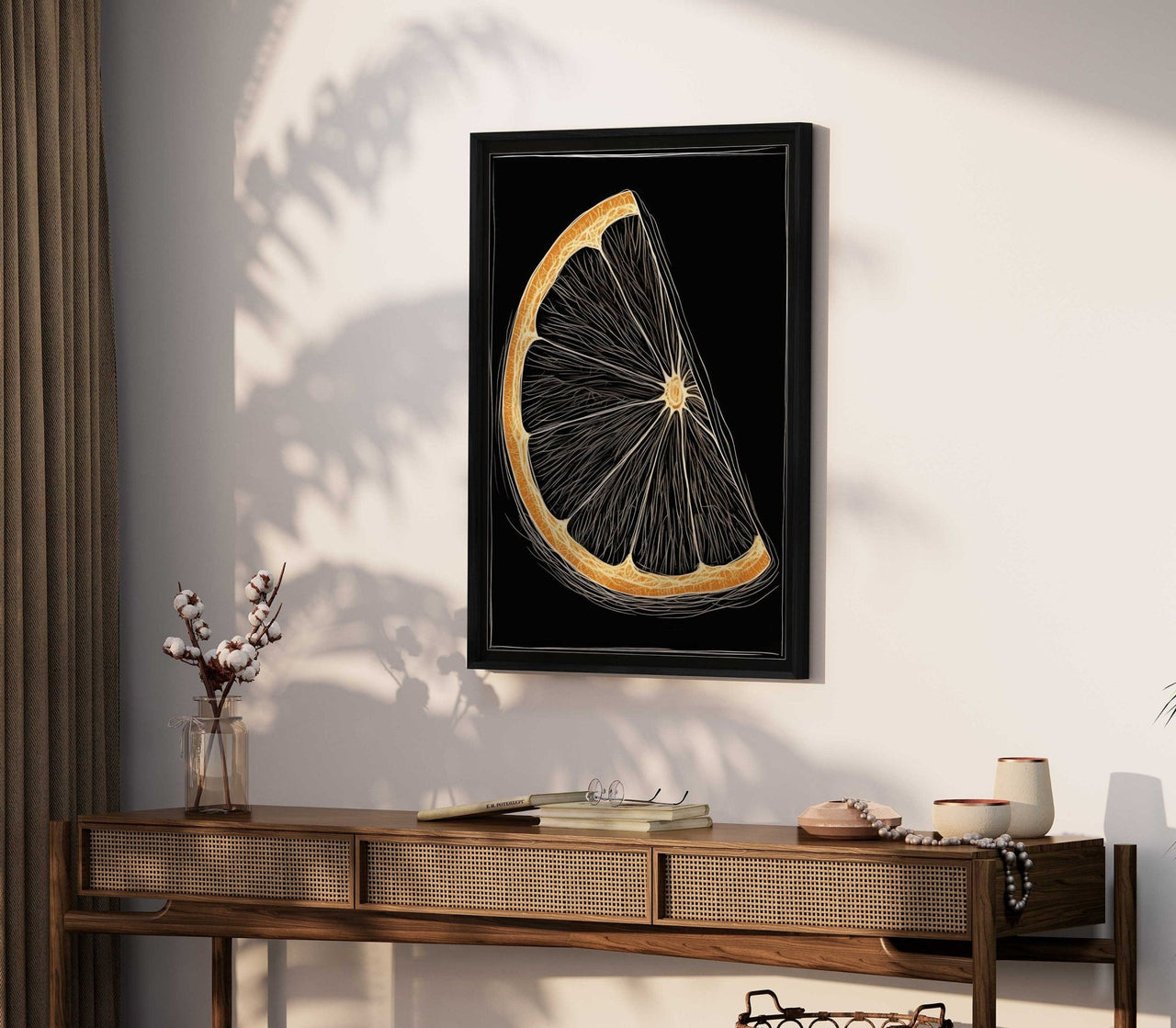 Lemon Slice Wall Art – Citrus Kitchen Print