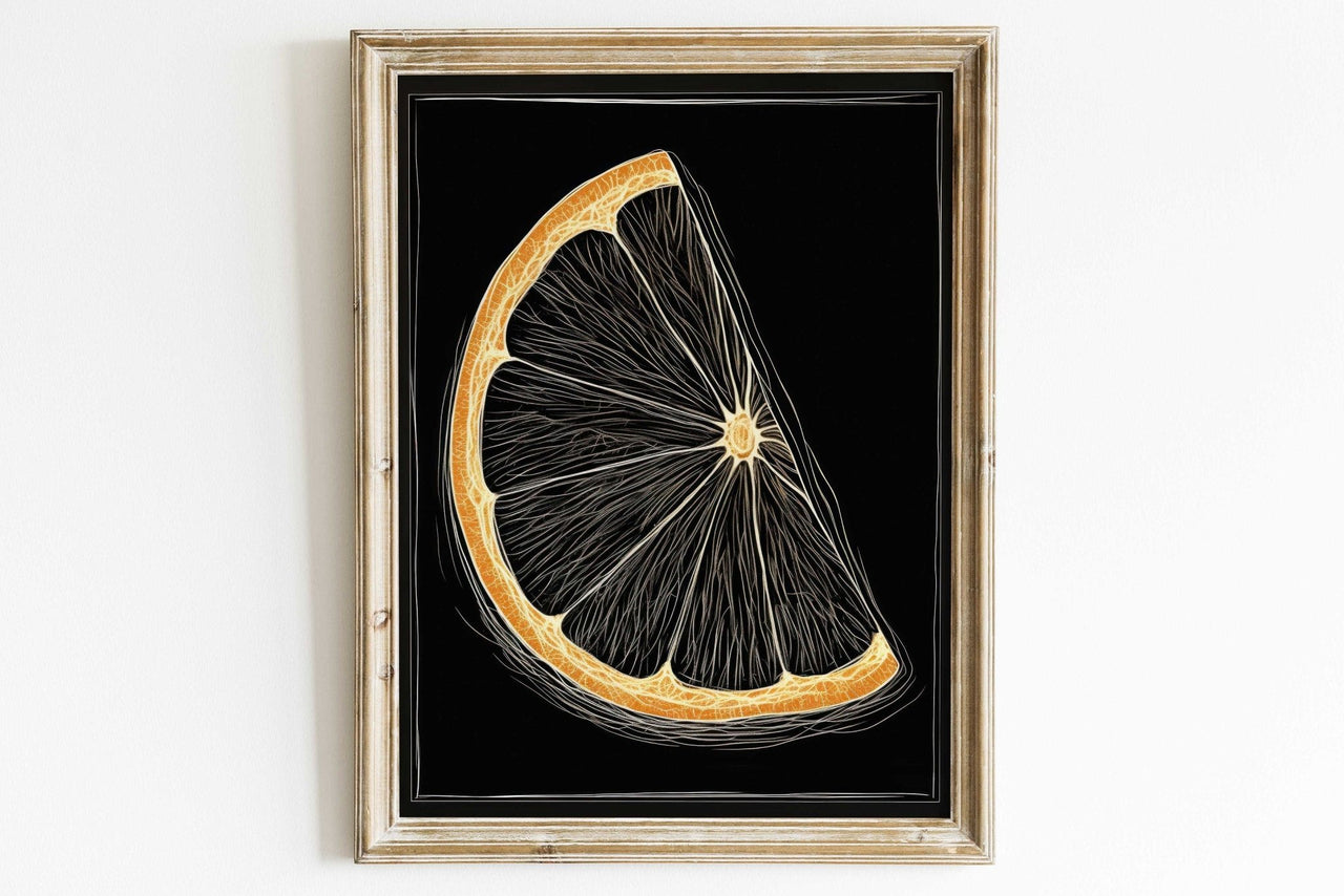 Lemon Slice Wall Art – Citrus Kitchen Print