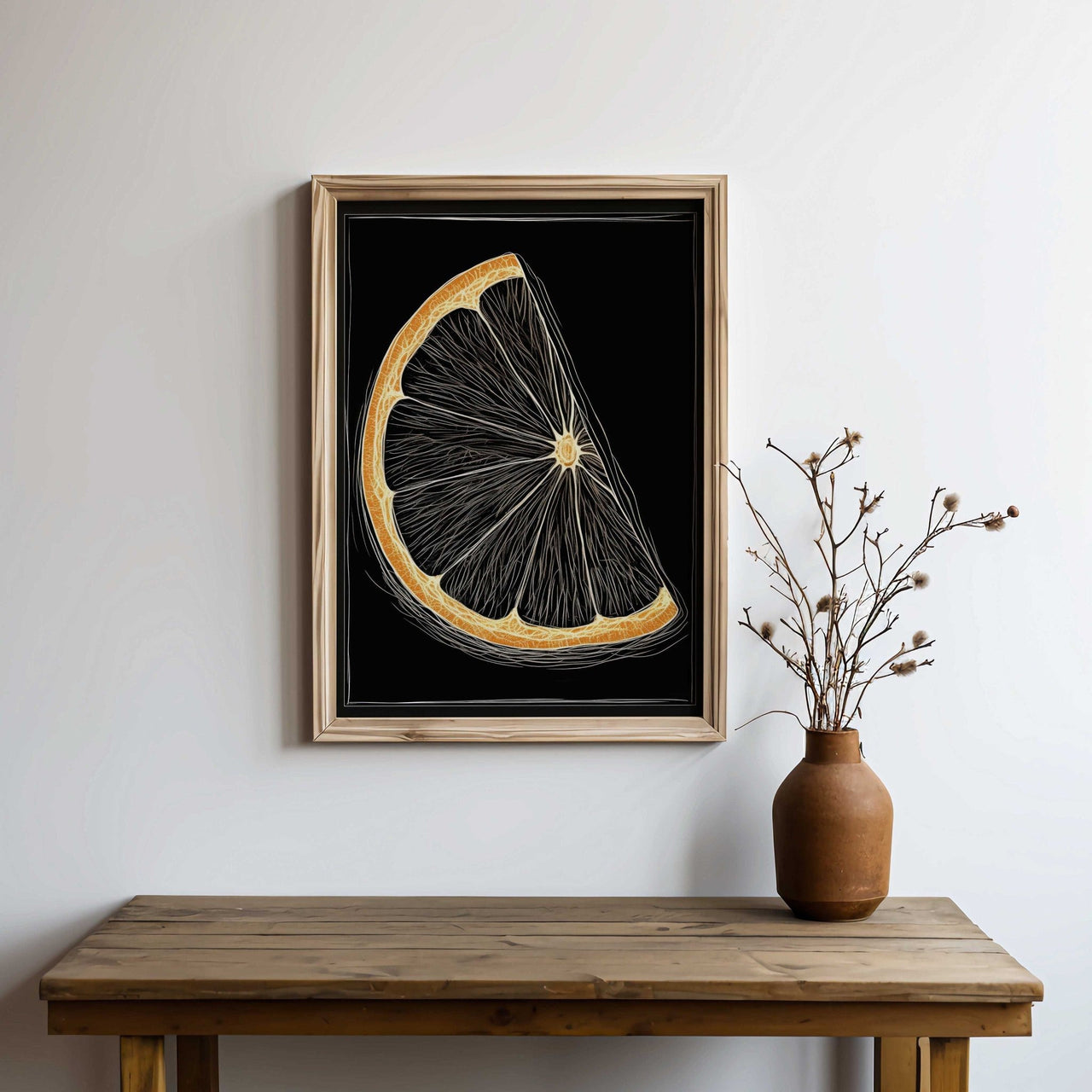 Lemon Slice Wall Art – Citrus Kitchen Print