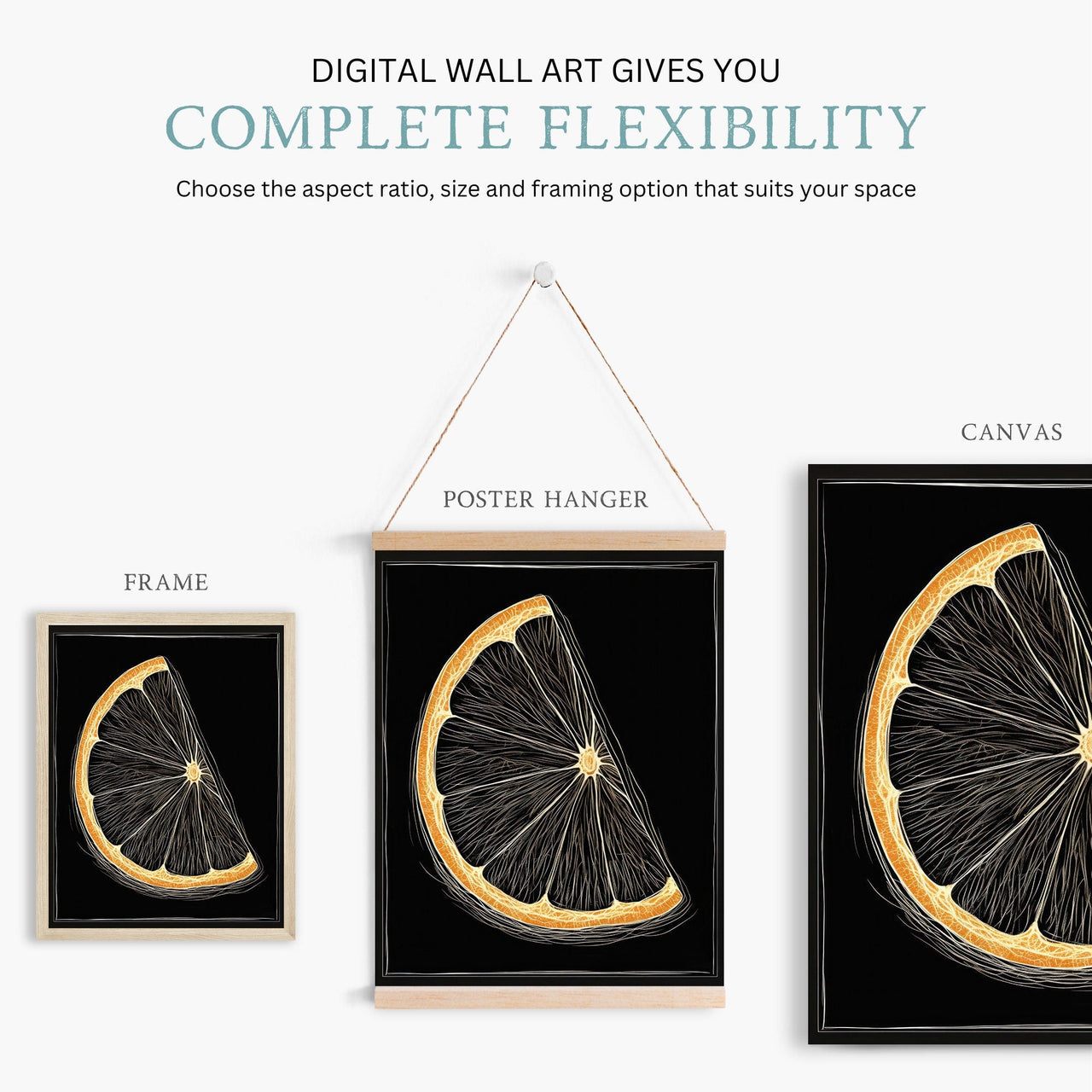 Lemon Slice Wall Art – Citrus Kitchen Print