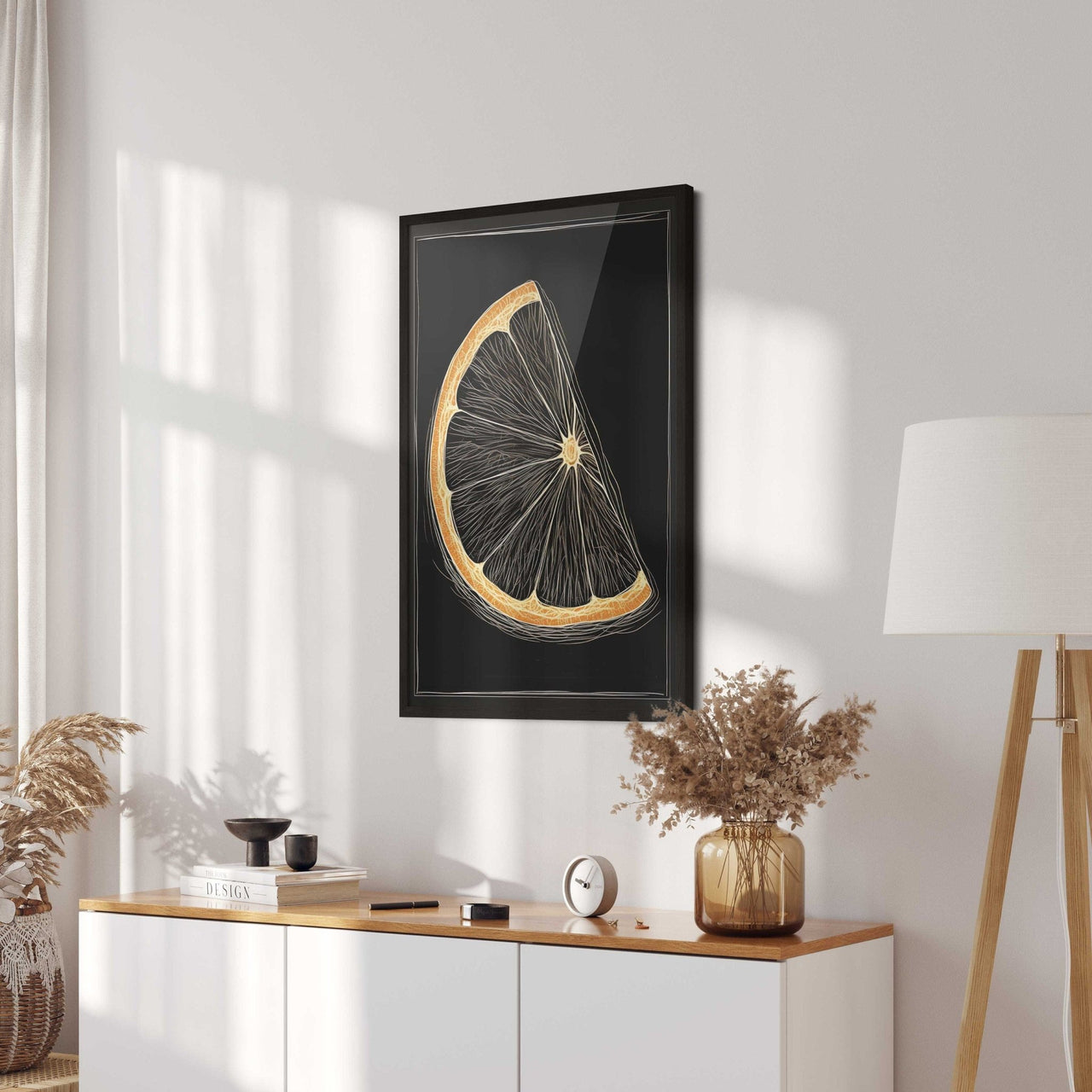 Lemon Slice Wall Art – Citrus Kitchen Print
