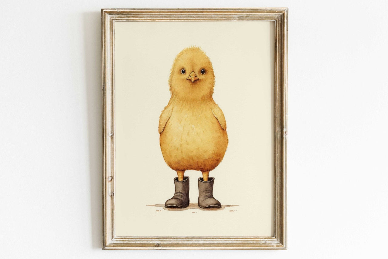 Whimsical Chicken Print – Animal Nursery Wall Decor