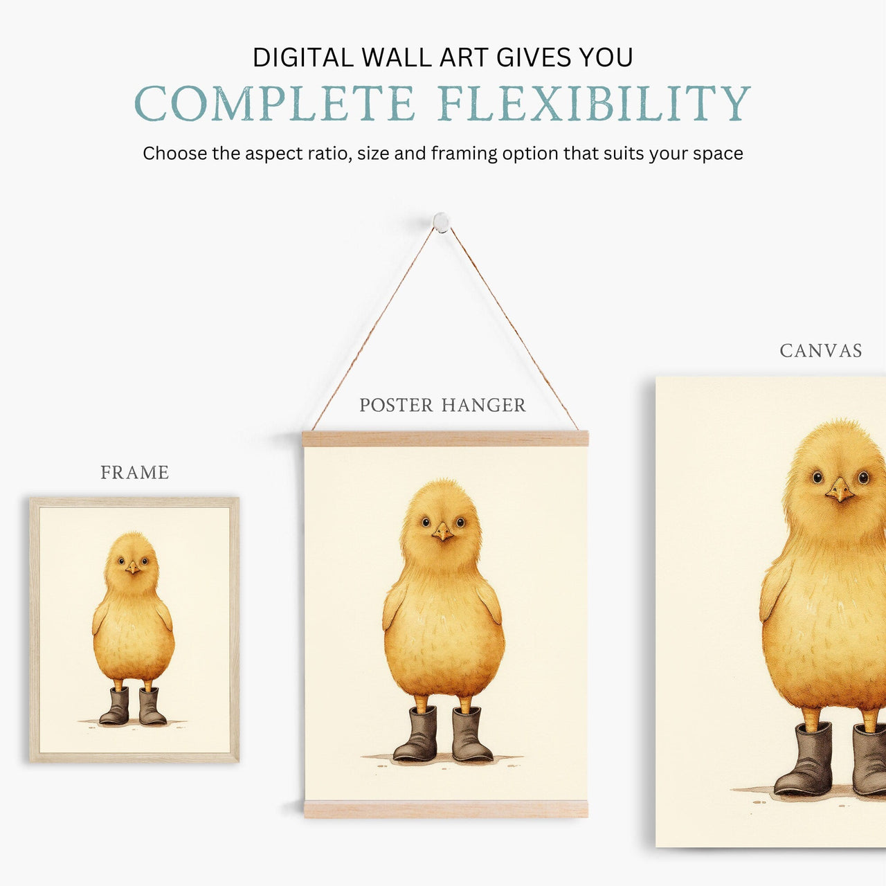 Whimsical Chicken Print – Animal Nursery Wall Decor