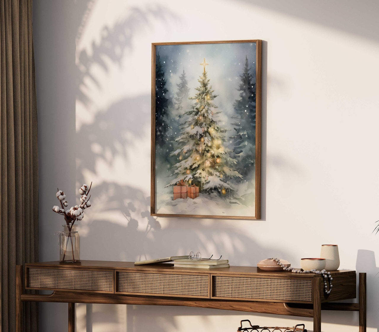 Christmas Tree Wall Art – Holiday Living Room Print