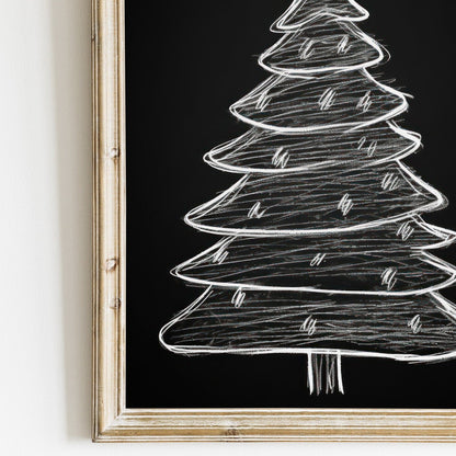 Christmas Tree Wall Art, Festive Nursery Decor, Holiday Print - WildfieldPrints