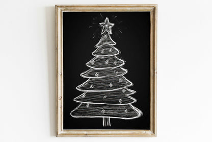 Christmas Tree Wall Art, Festive Nursery Decor, Holiday Print - WildfieldPrints