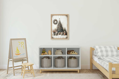Christmas Tree Wall Art, Rustic Holiday Decor, Kids Room Print - WildfieldPrints